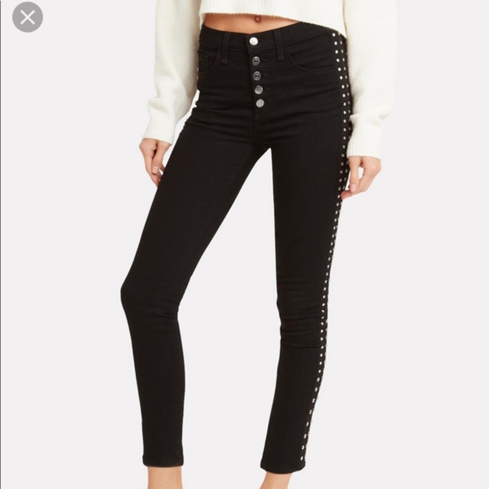 Veronica Beard Debbie skinny black jeans stone tux